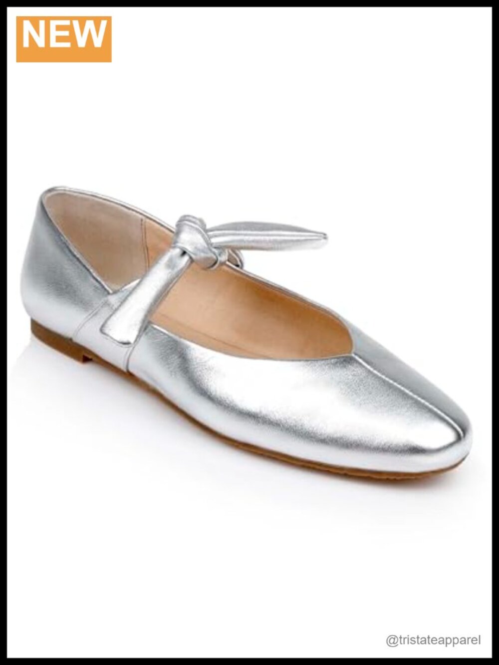 Round Toe Mary Jane Flats in Faux Leather with Secure Strap